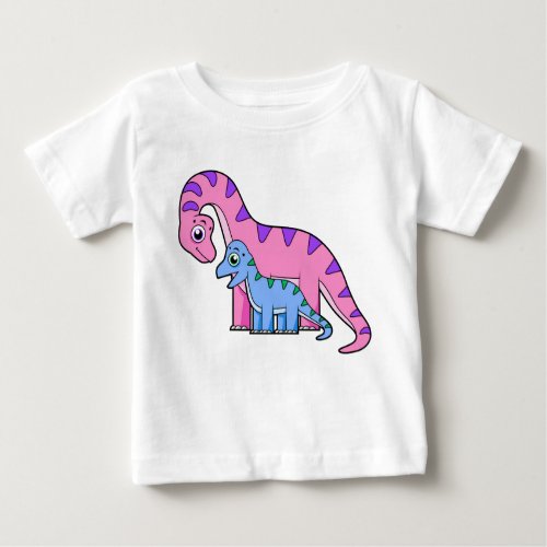 Illustration Of A Mother And Child Brachiosaurus Baby T_Shirt