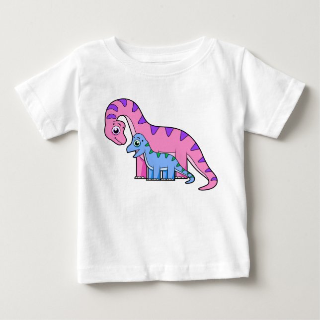 Illustration Of A Mother And Child Brachiosaurus. Baby T-Shirt (Front)