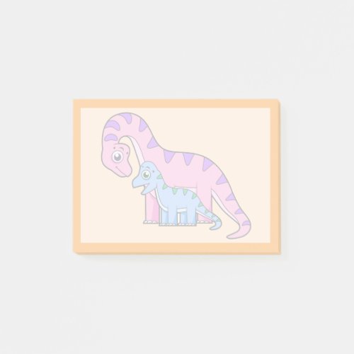 Illustration Of A Mother And Child Brachiosaurus Post_it Notes