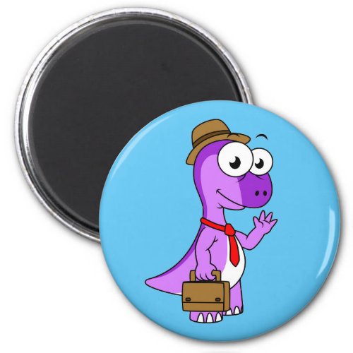 Illustration Of A Pachycephalosaurus Businessman Magnet