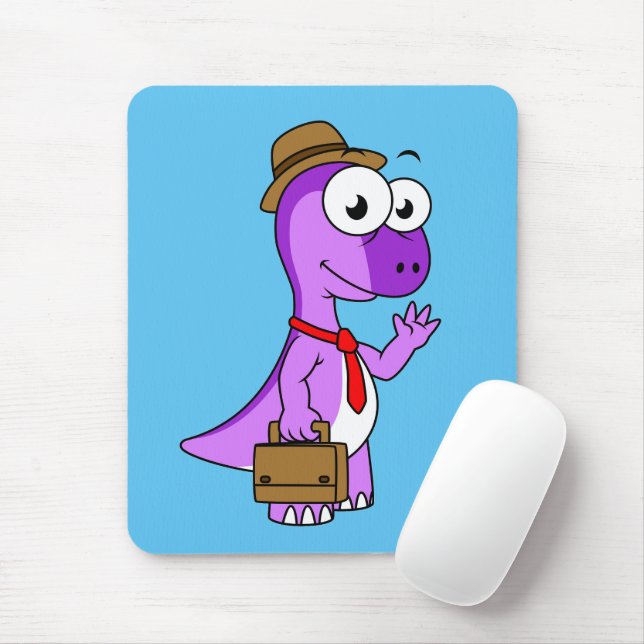 Illustration Of A Pachycephalosaurus Businessman. Mouse Pad (With Mouse)