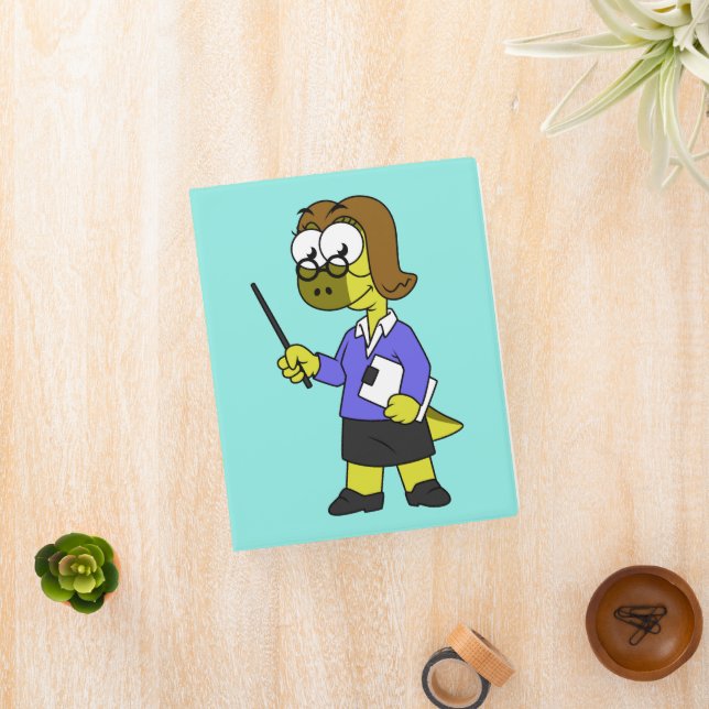 Illustration Of A Pachycephalosaurus Teacher. Mini Binder (InSitu)