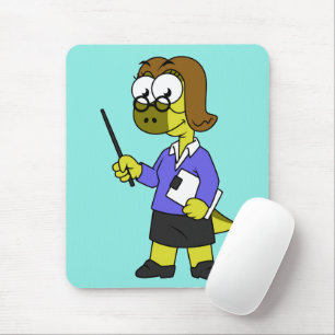Illustration Of A Pachycephalosaurus Teacher. Mouse Pad
