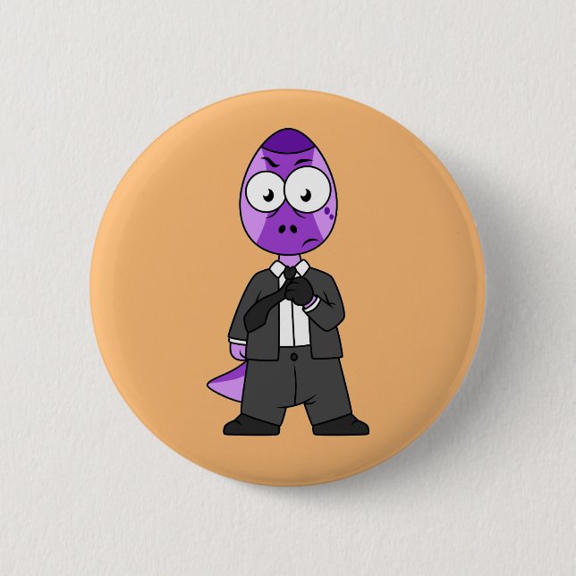 Illustration Of A Pachycephalosaurus Transporter. Button (Front)