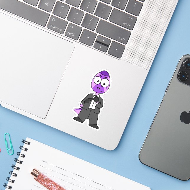 Illustration Of A Pachycephalosaurus Transporter. Sticker (Laptop w/ iPhone)