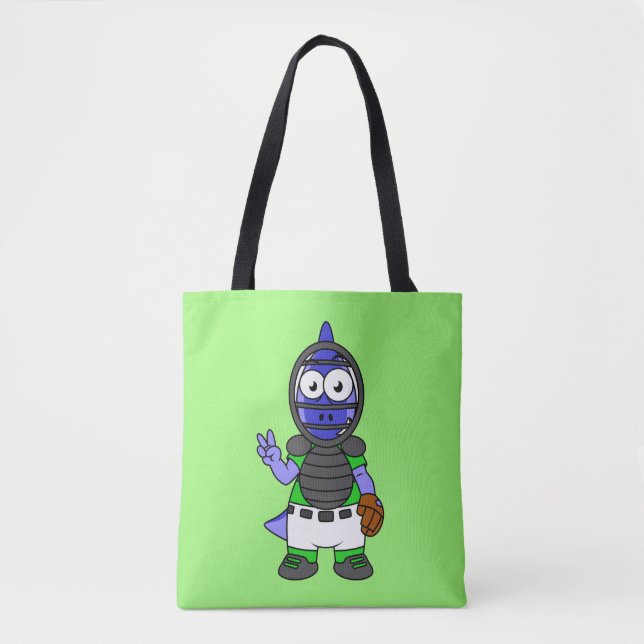 Illustration Of A Parasaurolophus Baseball Catcher Tote Bag (Front)