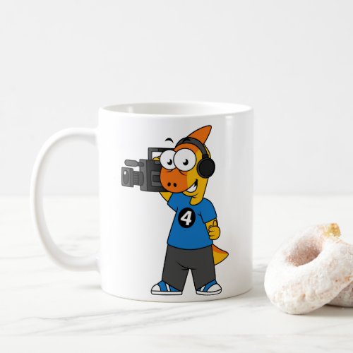 Illustration Of A Parasaurolophus Camera Operator Coffee Mug