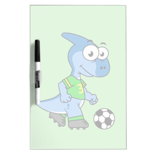 Illustration Of A Parasaurolophus Playing Soccer Dry Erase Board