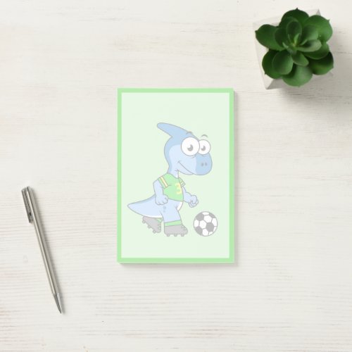 Illustration Of A Parasaurolophus Playing Soccer Post_it Notes