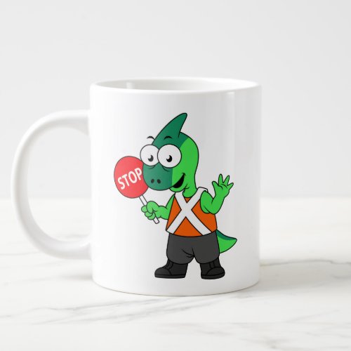 Illustration Of A Parasaurolophus Traffic Enforcer Giant Coffee Mug