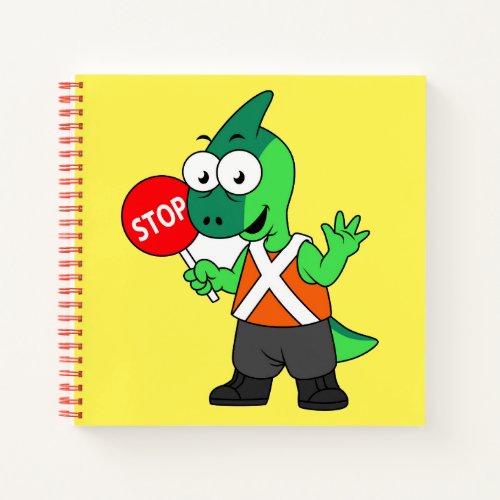 Illustration Of A Parasaurolophus Traffic Enforcer Notebook