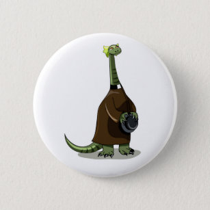 Illustration Of A Plateosaurus Dressed As A Priest Button