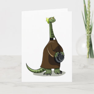 Illustration Of A Plateosaurus Dressed As A Priest Card
