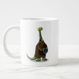Illustration Of A Plateosaurus Dressed As A Priest Giant Coffee Mug