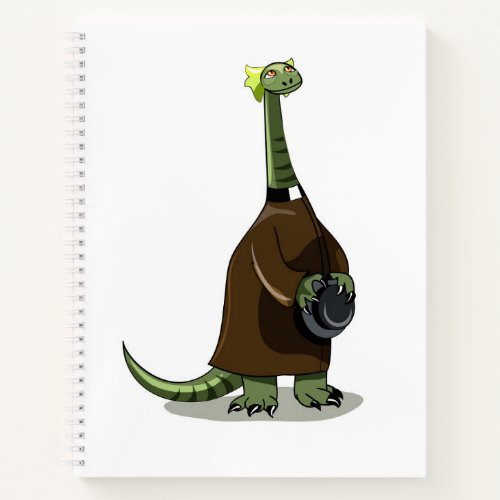 Illustration Of A Plateosaurus Dressed As A Priest Notebook