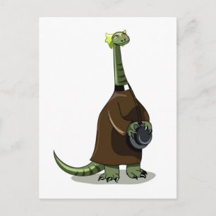 Illustration Of A Plateosaurus Dressed As A Priest Postcard