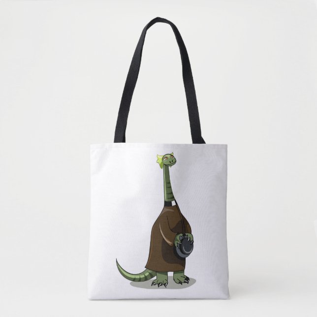 Illustration Of A Plateosaurus Dressed As A Priest Tote Bag (Front)