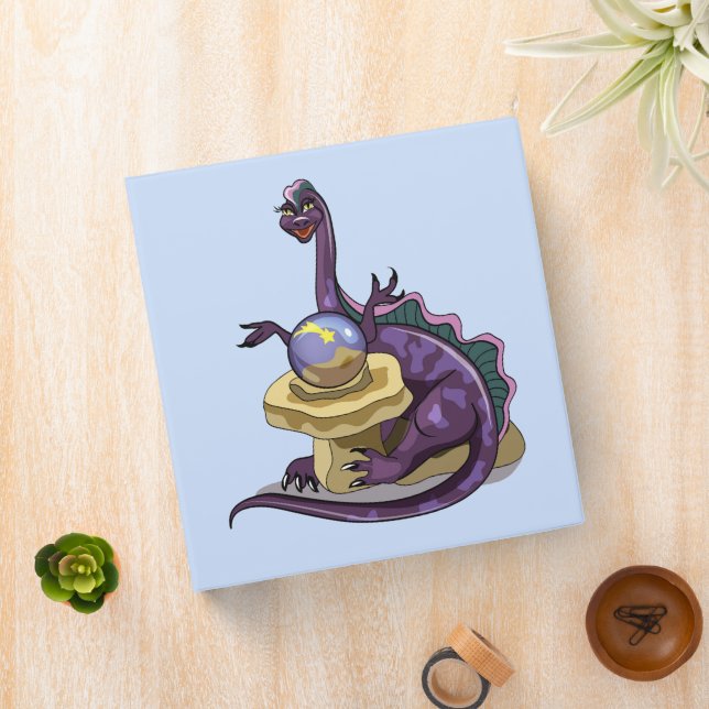 Illustration Of A Plateosaurus Fortune Teller. 3 Ring Binder (In Situ)