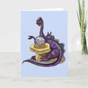 Illustration Of A Plateosaurus Fortune Teller. Card