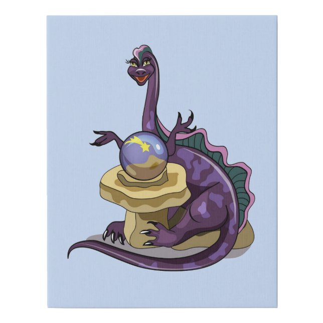 Illustration Of A Plateosaurus Fortune Teller. Faux Canvas Print (Front)