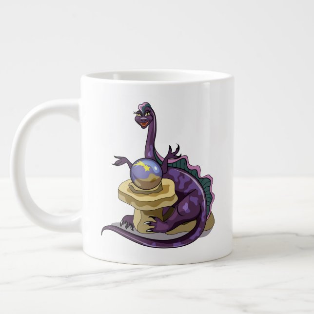 Illustration Of A Plateosaurus Fortune Teller. Giant Coffee Mug (Left)