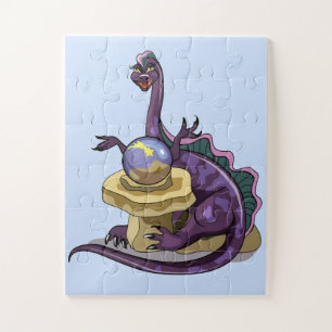 Illustration Of A Plateosaurus Fortune Teller. Jigsaw Puzzle