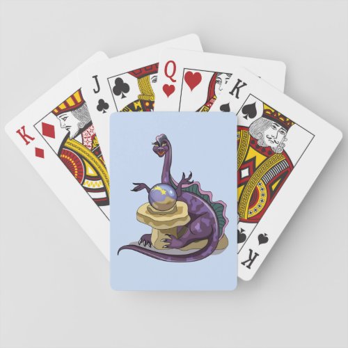 Illustration Of A Plateosaurus Fortune Teller Playing Cards