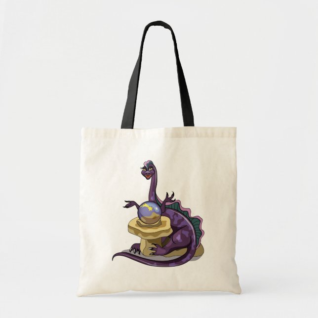 Illustration Of A Plateosaurus Fortune Teller. Tote Bag (Front)
