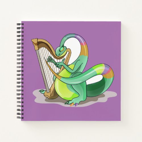 Illustration Of A Plateosaurus Playing The Harp Notebook
