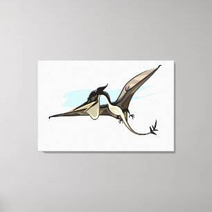 Illustration Of A Pteranodon Dinosaur. Canvas Print