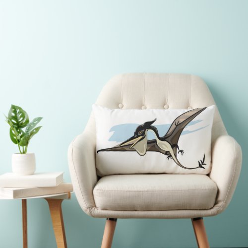 Illustration Of A Pteranodon Dinosaur Lumbar Pillow
