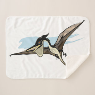 Illustration Of A Pteranodon Dinosaur. Sherpa Blanket