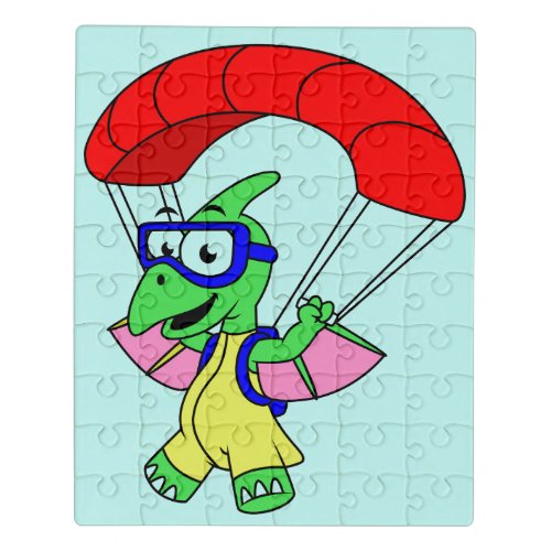 Illustration Of A Pterodactyl Parachuting Jigsaw Puzzle
