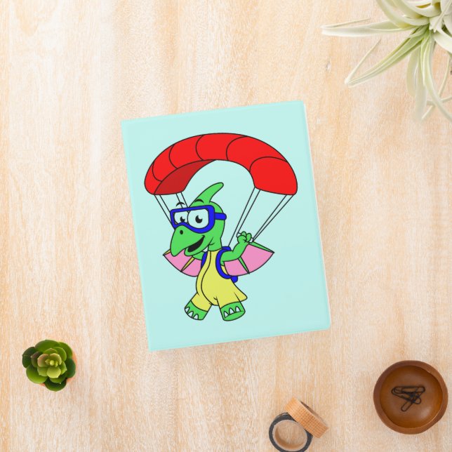 Illustration Of A Pterodactyl Parachuting. Mini Binder (InSitu)