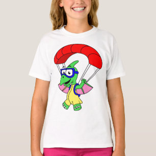 Illustration Of A Pterodactyl Parachuting. T-Shirt