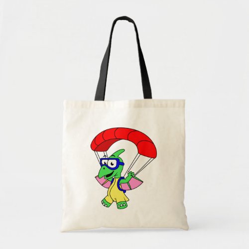 Illustration Of A Pterodactyl Parachuting Tote Bag