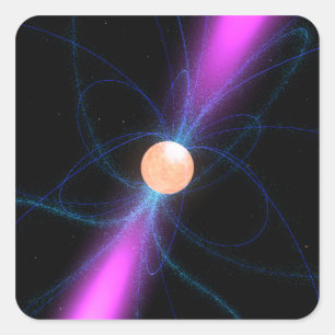 Illustration of a pulsar 2 square sticker