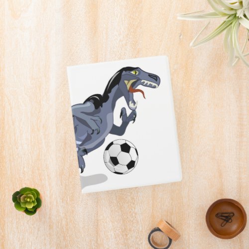 Illustration Of A Raptor Dinosaur Playing Soccer Mini Binder