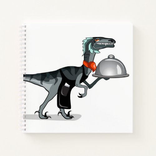 Illustration Of A Raptor Food Waiter Notebook