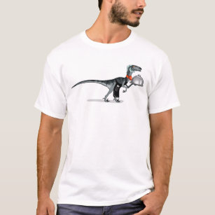 Illustration Of A Raptor Food Waiter. T-Shirt