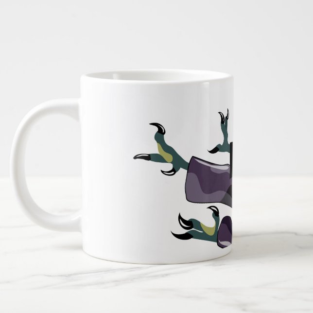 Illustration Of A Raptor Performing Karate. Giant Coffee Mug (Left)