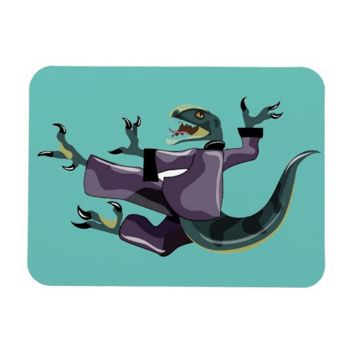 Illustration Of A Raptor Performing Karate Magnet