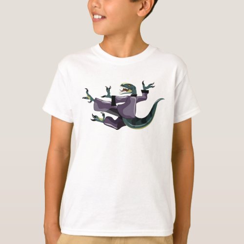 Illustration Of A Raptor Performing Karate T_Shirt