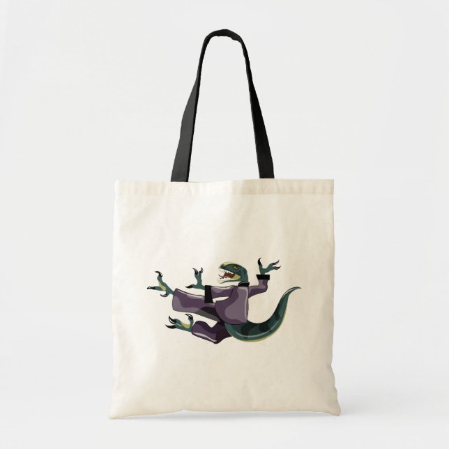 Illustration Of A Raptor Performing Karate. Tote Bag (Front)