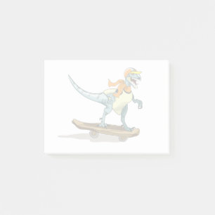 Illustration Of A Raptor Skateboarding. Post-it Notes