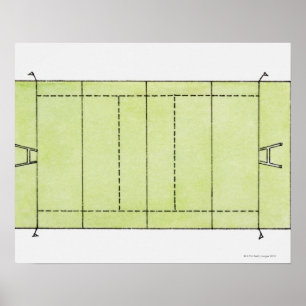 Illustration of a rugby pitch poster