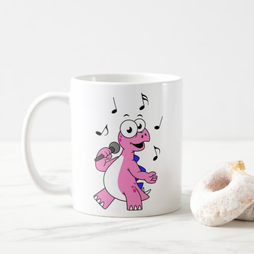 Illustration Of A Singing Stegosaurus Coffee Mug