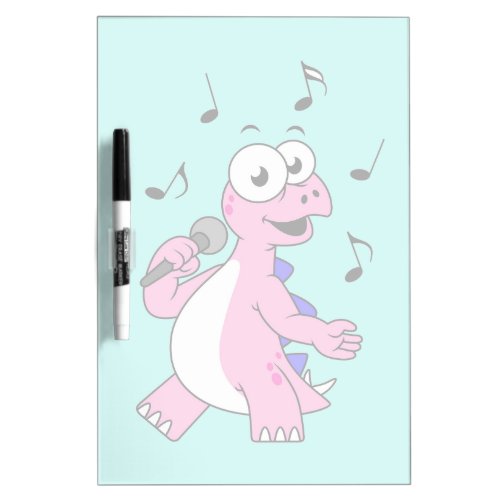 Illustration Of A Singing Stegosaurus Dry Erase Board