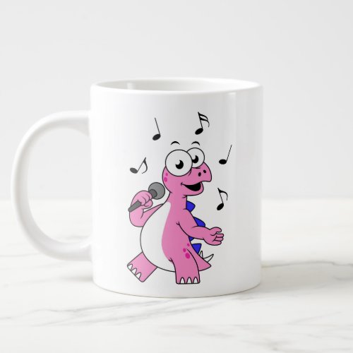 Illustration Of A Singing Stegosaurus Giant Coffee Mug