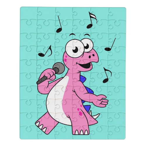 Illustration Of A Singing Stegosaurus Jigsaw Puzzle